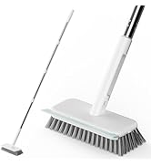 Floor Scrubber, Stainless Steel Wire Scrub Brush with Long Handle, Sturdy, Durable, and Corrosion...