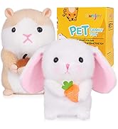 Marsjoy 2 PCS Rabbit HamsterTalking Repeats What You Say Robot Plush Stuffed Animal Interactive E...