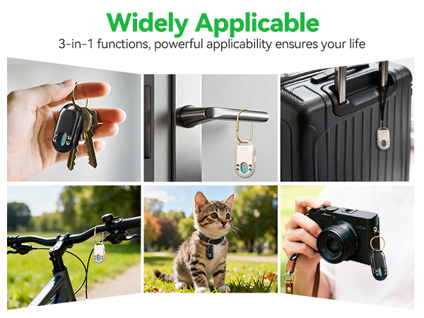 The tracker is compact and portable, comes with multiple keyrings.