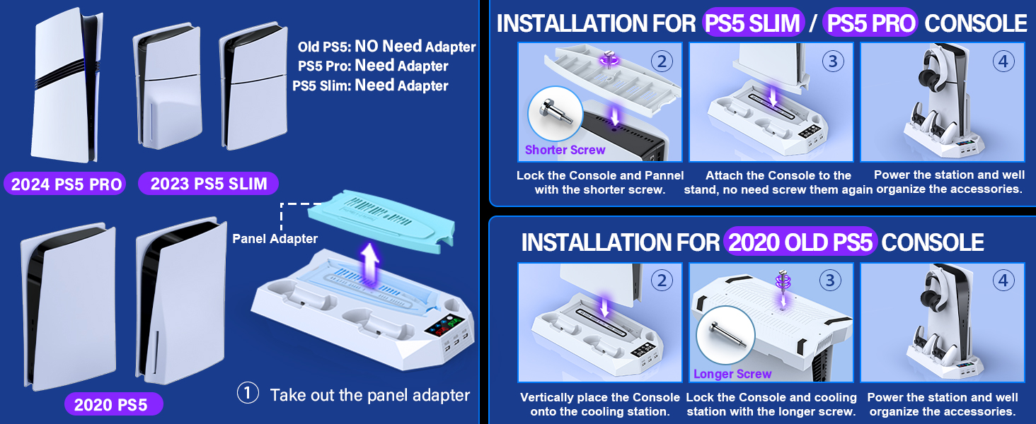 ps5 slim cooling stand with controller charging station and cooling fan