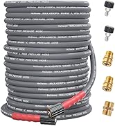 Heliwoo Pressure Washer Hose 150ft, 1/4 Inch Kink Resistant Power Washer Extension Hose, Flexible...