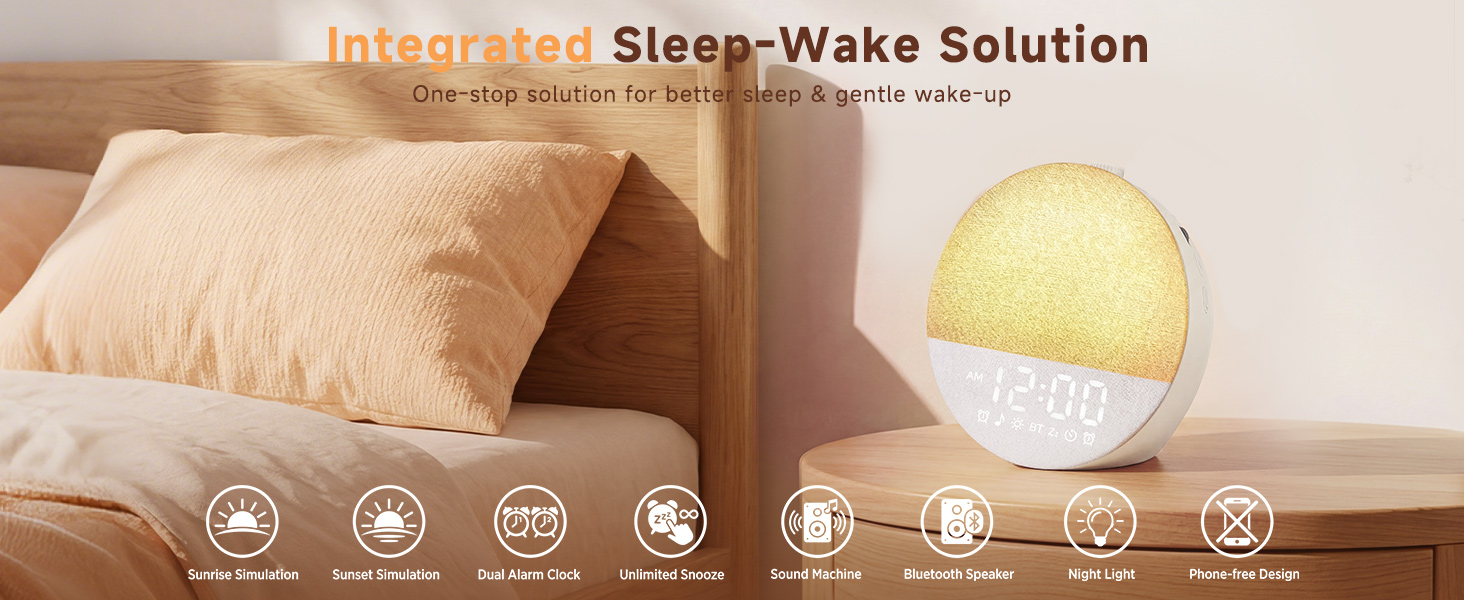Integrated Sleep-Wake Solution,One-stop solution for bettet sleep &amp;amp; gentle wake-up