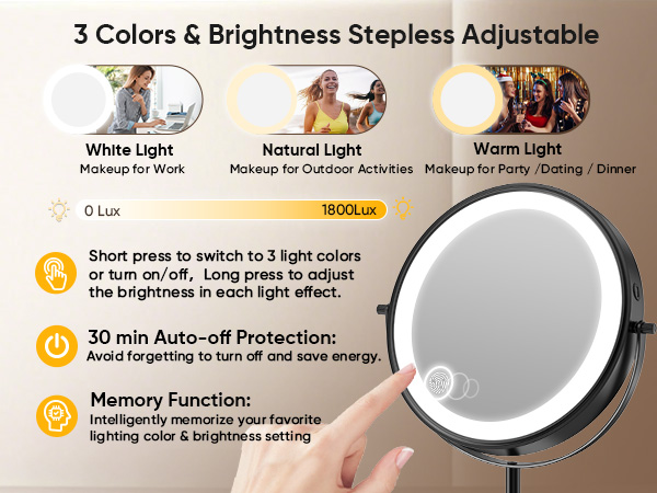 cordless makeup mirror with lights lighted magnifying makeup mirror