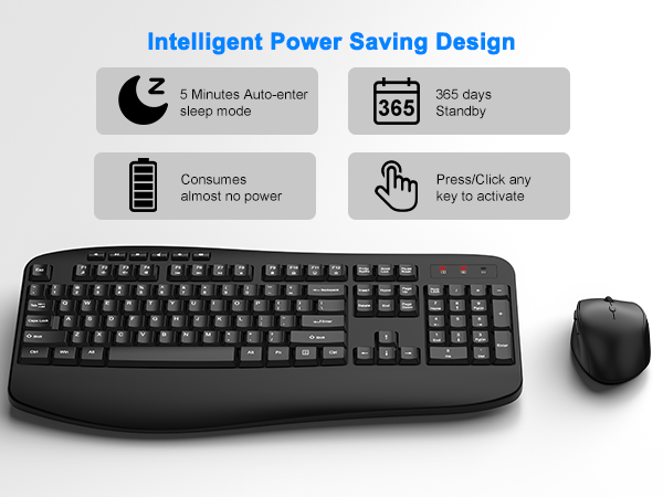 auto-sleep wireless keyboard and mouse