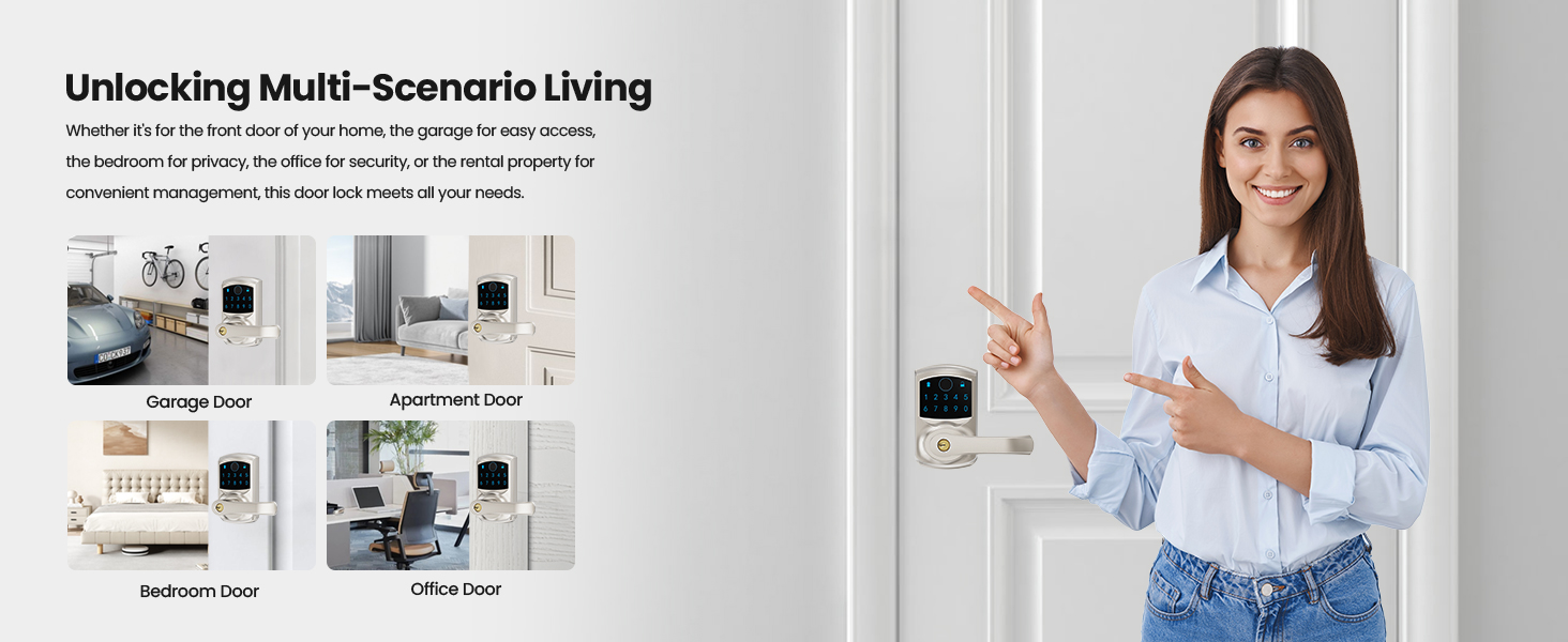 keyless entry door lock with handle
