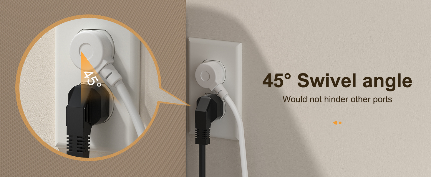 Power Smart, Plug at 45° – Designed for Space and Grace!