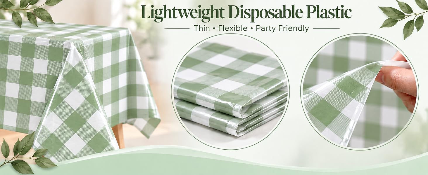 sage green gingham tablecloth
