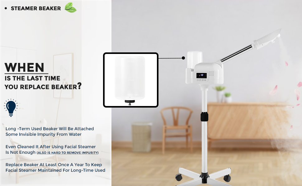 Professional Facial Steamer On Wheels for Esthetician water cup replacement
