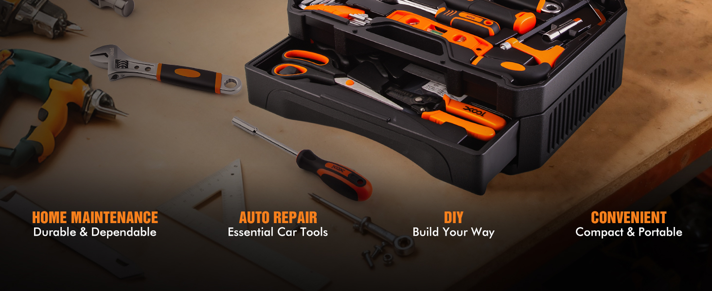XOOL 368 Piece Home Repair Tool Kit with Drawer Toolbox