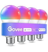 Govee Smart Light Bulbs, A19 Color Changing Light Bulb, 800 LM, E26 Base | Works with Matter, Ale...