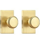 Brushed Gold Interior Door Knobs, Satin Brass Pismo Door Knobs for Closet