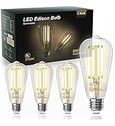 TJOY Edison Light Bulbs 60W Equivalent, Dimmable Vintage LED Light Bulbs, E26 Medium Base, Warm W...