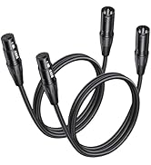 Aqdocvf 2 Pack Premium XLR Cable - 3ft, Male to Female Microphone Cable Oxygen-Free Copper (OFC) ...