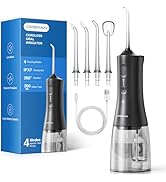 Operan Cordless Water Flossers for Teeth, 300ML Rechargeable Oral Irrigator with 4 Modes &amp; 4 Nozz...