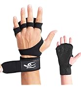 HiRui Ventilated Workout Gloves for Men Women, Built-in Wrist Wraps and Non-Slip Palm Silicone to...