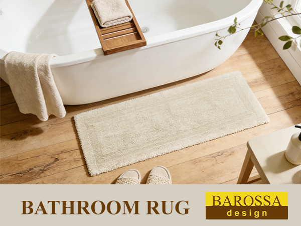 Barossa Design 100% Cotton Reversible Bathroom Runner Rug