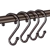 BellRhein Shower Curtain Hooks, Metal Shower Hooks for Shower Curtain Rod, Rust Proof Metal Showe...