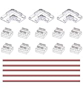 GOMING 2-Pin 0.32in/8mm Board Width COB Connector Kit 10 Transparent Gapless Connectors 3 L-Shape...
