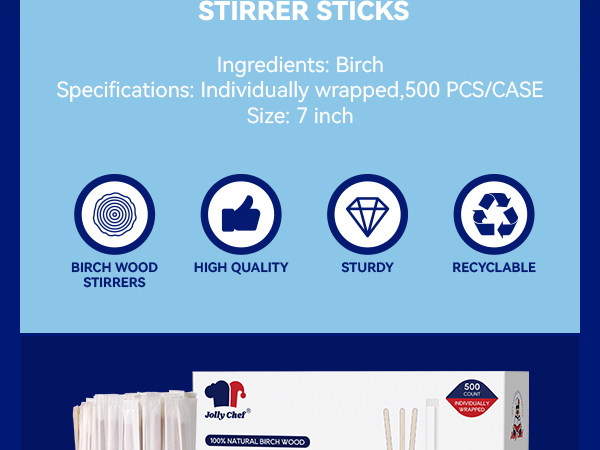 wooden coffee stirrers 7 in