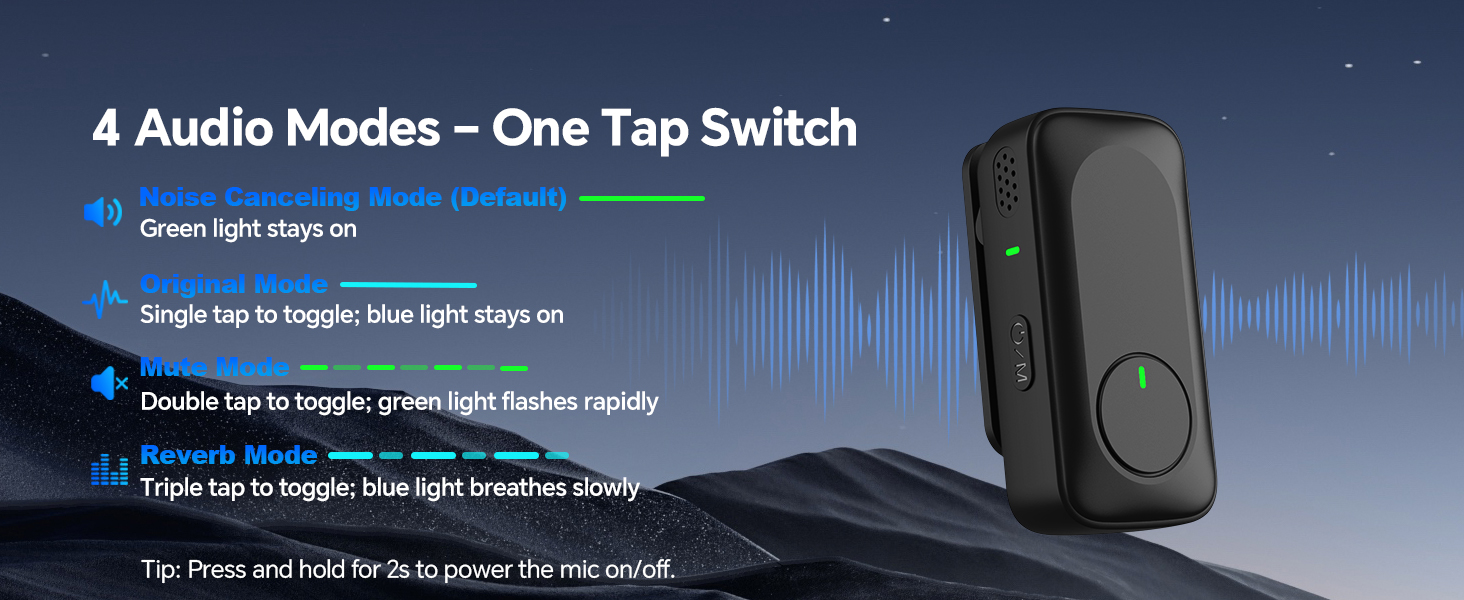 4 sound modes for the microphone