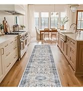 Washable Kitchen Runner Rug - 2x10 Hallway Rug Distressed Mats Non-Slip Soft Room Floor Carpet fo...