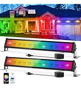 T-SUN RGBCW Wall Washer Lights 2 Pack 50W Stage Wash Light Bar Smart APP &amp; Remote Control Music S...