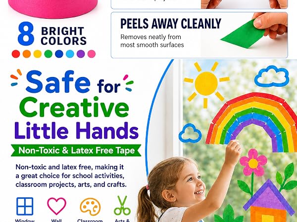painters tape assortment fun tape for kids rainbow painters tape
