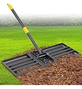 Heavy Duty Lawn Leveling Rake 30x10 with 70" Adjustable Handle - Commercial Grade Landscape Gradi...