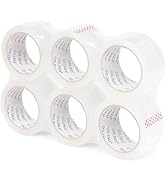 QILIMA 6 Rolls Clear Packing Tape, Heavy Duty Packaging Tape Designed for Moving Boxes, Shipping,...