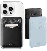VULKIT 2 Pack Stick on Card Holder Compatible for iphone Leather Cell Phone Wallet Credit Card Ca...