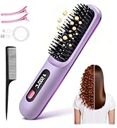 Go Brush Pro Cordless Hair Straightener Brush, Portable Straightener Brushs for Travel, Fast Heat...