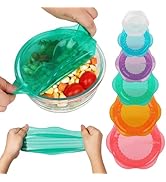 Silicone Stretch Lids for Food Storage in Fridge, Reusable Elastic Bowl Covers for Cup, Cans, Jar...