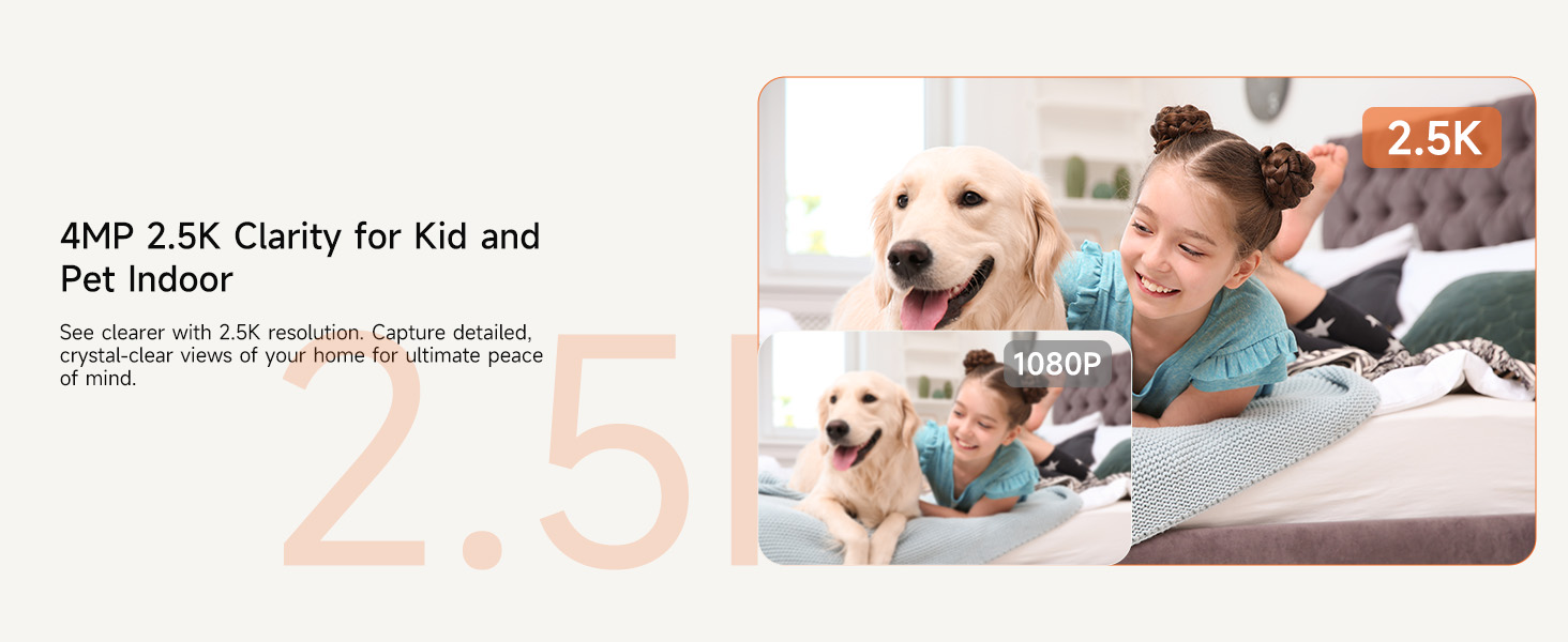2.5K clarity resolution indoor camera