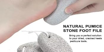 someone using a pumice stone