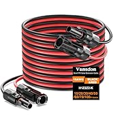 Vansdon 2x20 Feet Solar Panel Extension Cable, 10AWG Solar Cable, Solar Panel Cable with Female a...