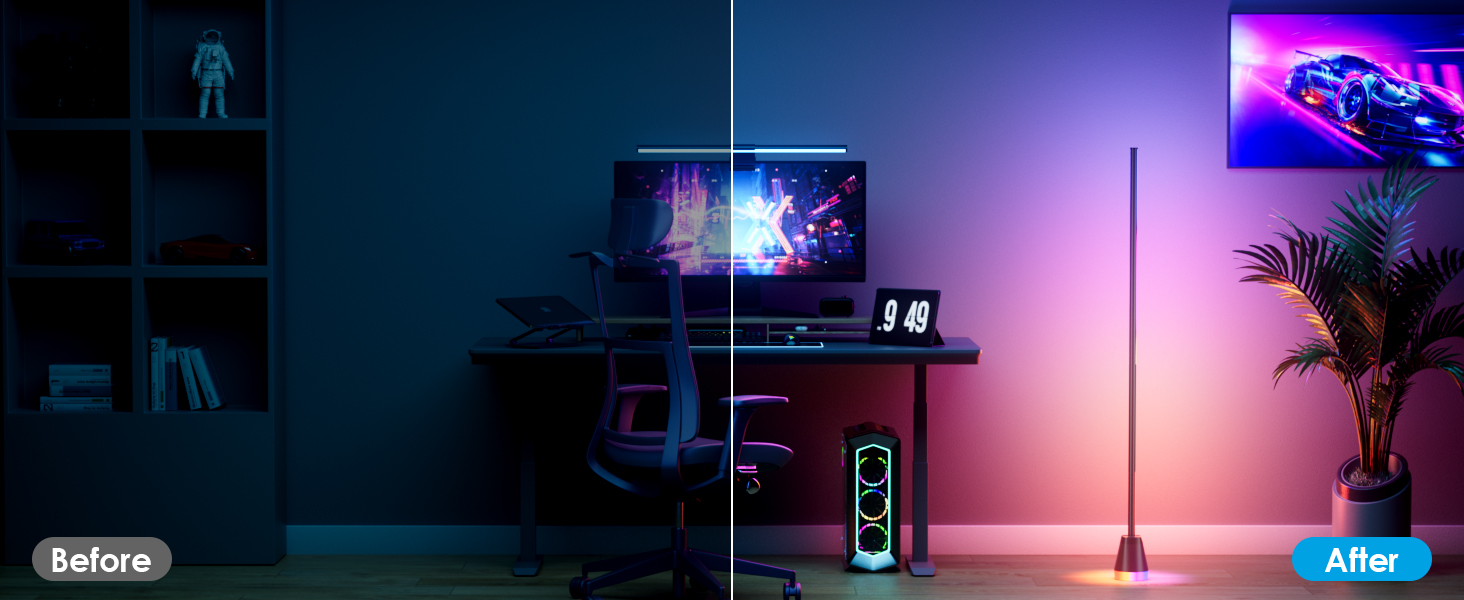 rgb corner floor lamp