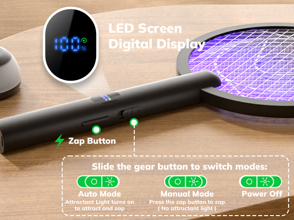 YISSVIC Electric Fly Swatter Bug Zapper Racket