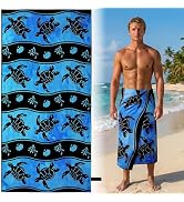 Oversized Beach Towel for Men Adults, 35x72" Large Sand-Resist Beach Towel, Absorbent Compact Tow...