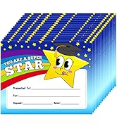 D24TIME 30pcs Certificate of Awards for Kids Students 8" x 10" Super Star Certificates Paper for ...