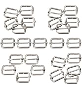 Hysagtek 50 Pcs 1 Inch Metal Adjustable Slide Adjusters Slide Buckle Strap Triglides Slides Metal...