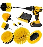 ETOUPA 10 Pcs Drill Brush Attachment Set, Power Cleaning Scrub Brush Kit with Extend Long Attachm...