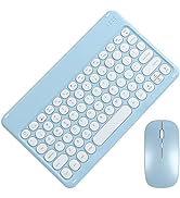 Wireless Bluetooth Keyboard and Mouse Combo, Ultra-Thin 2.4 GHz Wireless Keyboard and Mouse for i...