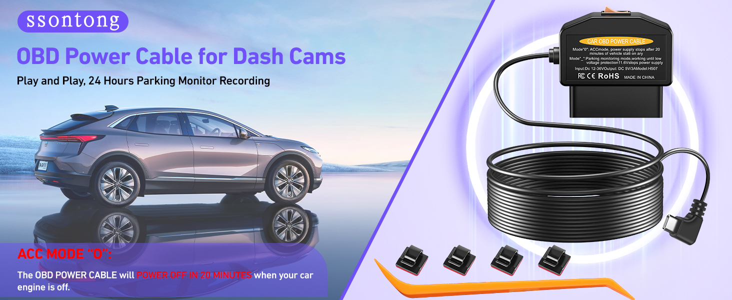 OBD Power Cable for Dash Camera