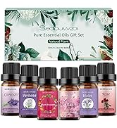 Sedbuwza Essential Oils Gift Set - 6 Pack Organic Floral Diffuser Oil for Home Care, Candle Makin...