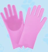 NVNAN Dog &amp; Cat Grooming Gloves with High-Density Silicone Teeth | Heat-Resistant Bathing Gloves ...