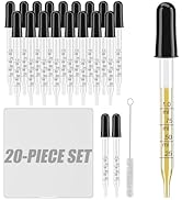 20Pcs Eye Droppers with Storage Case, Glass Pipette Dropper with Cleaning Brush for Essential Oil...