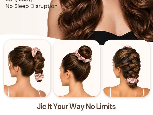 BONNET QUEEN Satin Heatless Hair Curler &amp; Hair Tie Set, Curling Rods for Heatless Curls Overnight