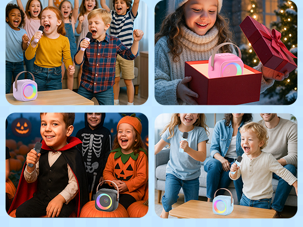 Group activity scenes in interior settings, showing collaborative interactions around what appears to be a table or workspace.