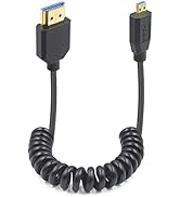 Duttek 8K Micro HDMI to HDMI Coiled Cable, 48Gbps HDMI to Micro HDMI 2.1 Version, Ultra Thin Micr...