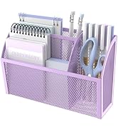 DALTACK Magnetic Pencil Holder - 3-Grid Mesh Shelf for Whiteboard, Refrigerator &amp; Locker - Organi...